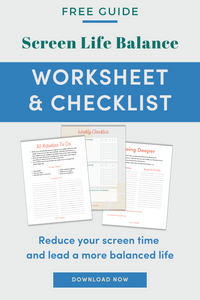 Screen Life Balance Workbook and Screen Time Checklist by Set It Down