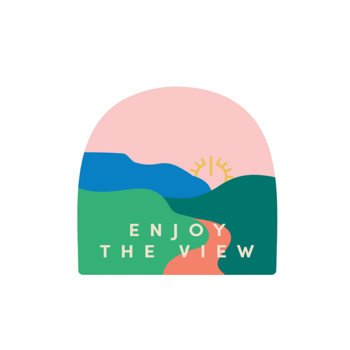 Enjoy the View Self-care stickers by set it down are great water bottle stickers!